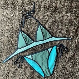 Stylish Blue and Green Bikini Set